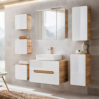 BADMÖBEL-SET 7-TLG. Luton-56 - Weiß, Holzwerkstoff (180/200/46cm) - Lomado