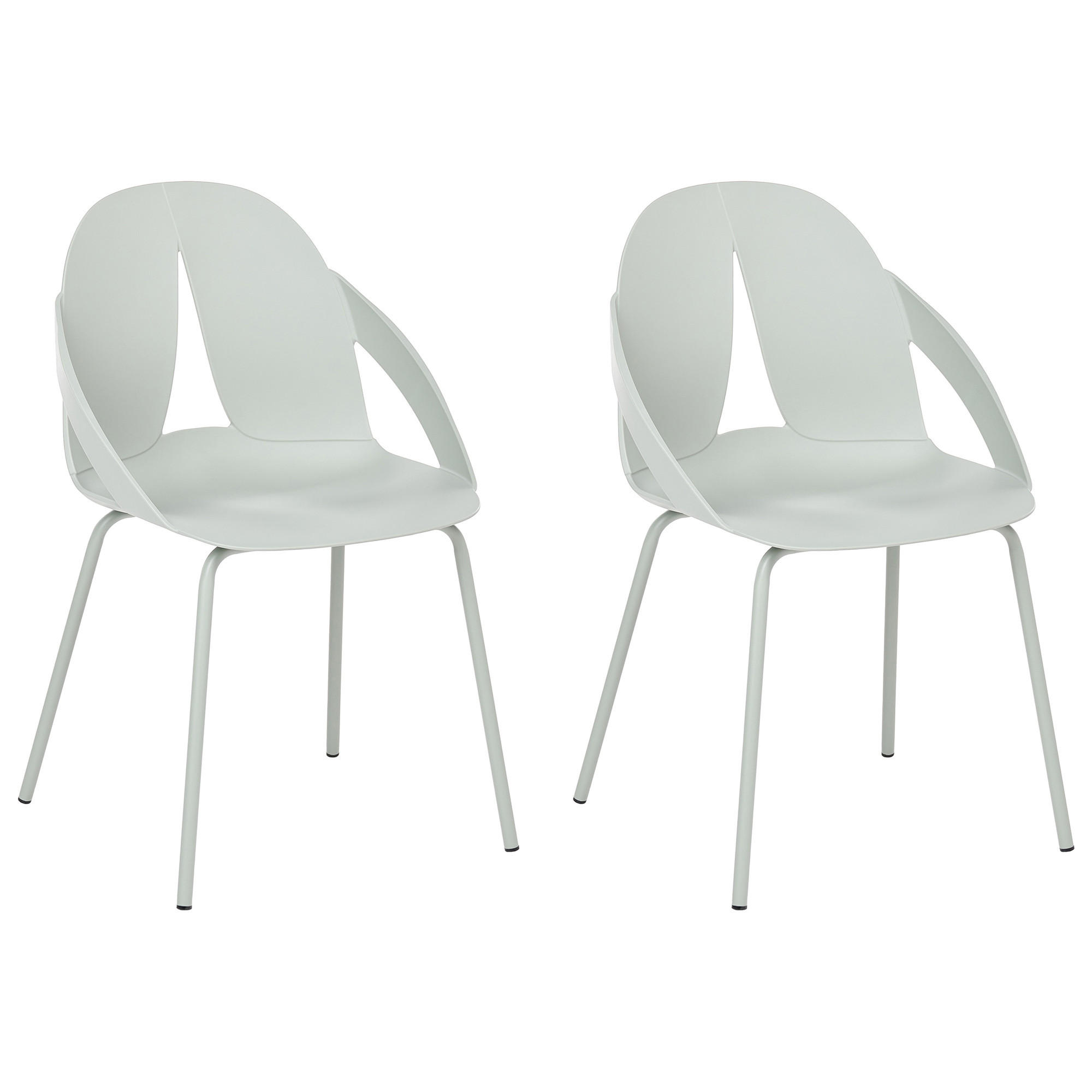 GARTENSTUHL 2er Set Hellgrün Bolgheri - Hellgrün, Kunststoff (49/83/49cm) - Beliani