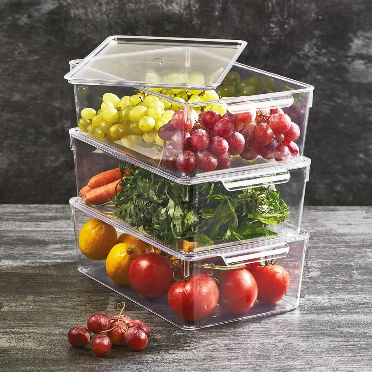 KÜHLSCHRANK-ORGANIZER mit Deckel 32,5 x 20 x 10,5 cm - Transparent, Kunststoff (32.5/10.5/20cm) - Orion 