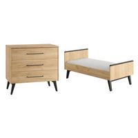 POKOJ PRO MIMINKO 2DÍLNÝ Retro Dřevo - hnědá, kompozitní dřevo (144.4/91.6/75.2cm) - Petits-meubles