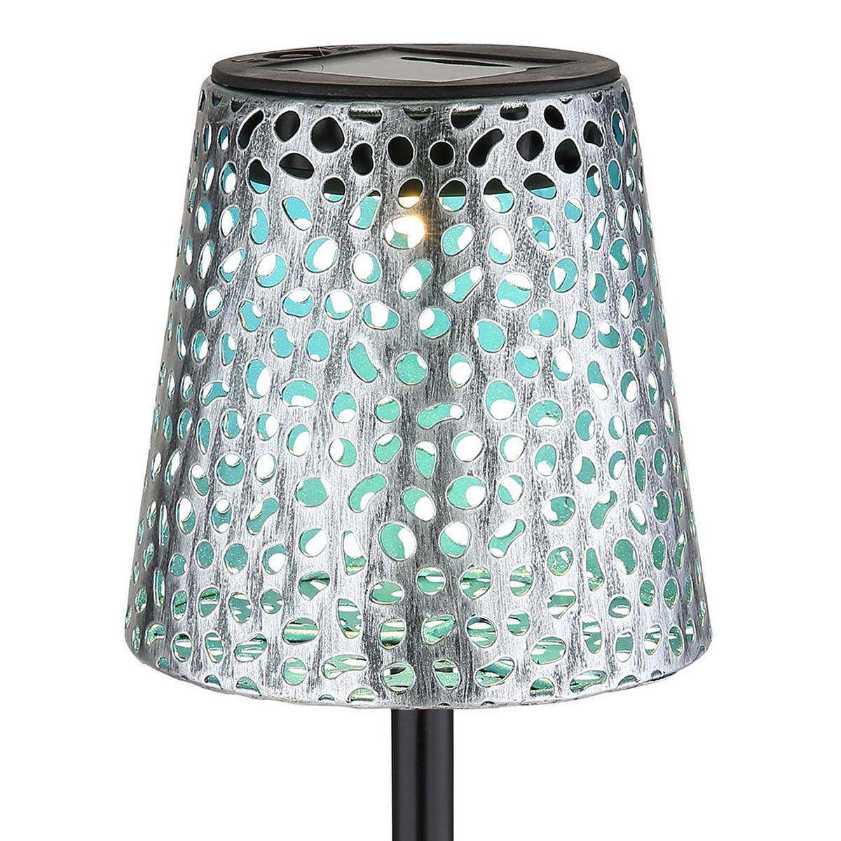 LED SOLAR WEGELEUCHTE Metall Silber - Silberfarben, Metall (12/12/70cm) - Globo Lighting