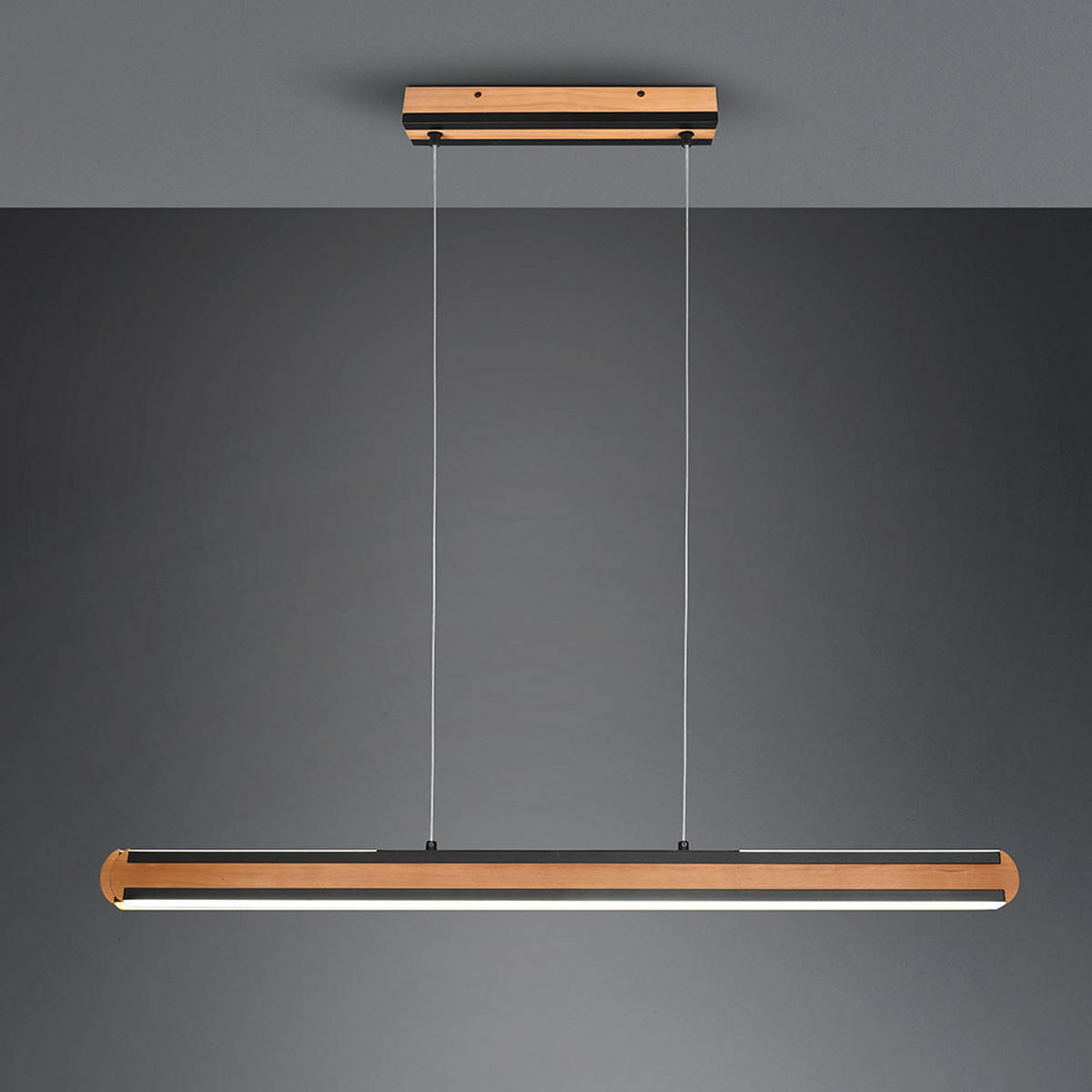 LED HÄNGELEUCHTE Metall Holzoptik Braun - Braun, Holz (6/110/150cm)