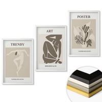 WANDBILDER 3er-Set - 40x60 cm Weißer Rahmen - Matisses Pflanzenfiguren - Weiß, Kunststoff (40/60cm) - ArtPrintCave