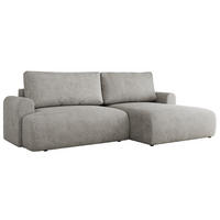 ECKSCHLAFSOFA TONO L Hellgrau Struktur - rechts - Hellgrau/Schwarz, Kunststoff/Textil (150/260cm) - MKS