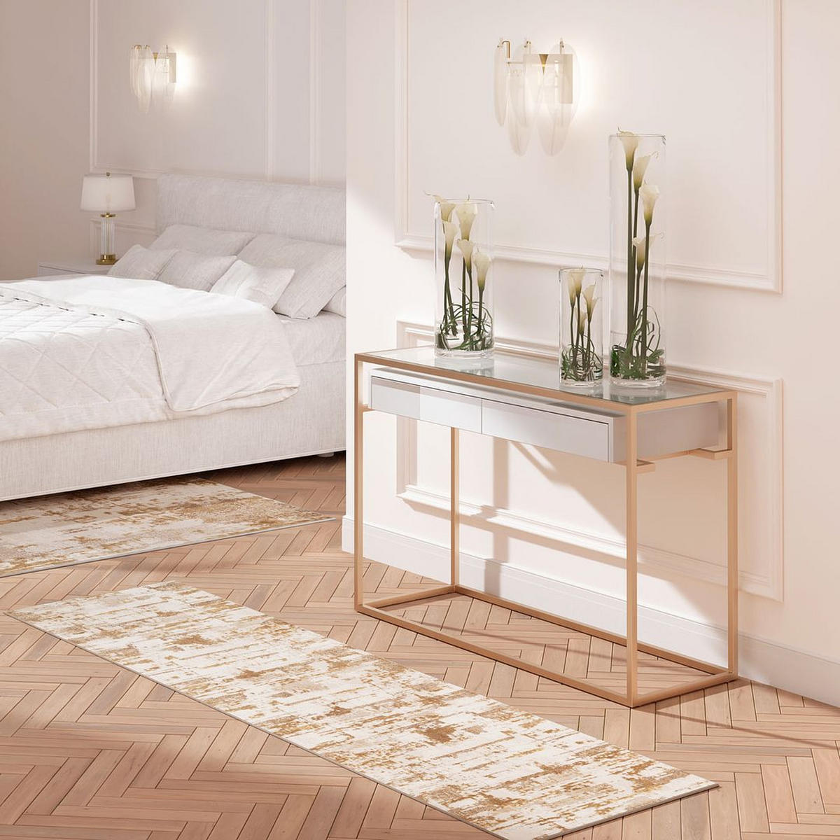TEPPICHLÄUFER Ludlow Farah Beige - Beige, Textil (71/239cm) - Kukoon Rugs