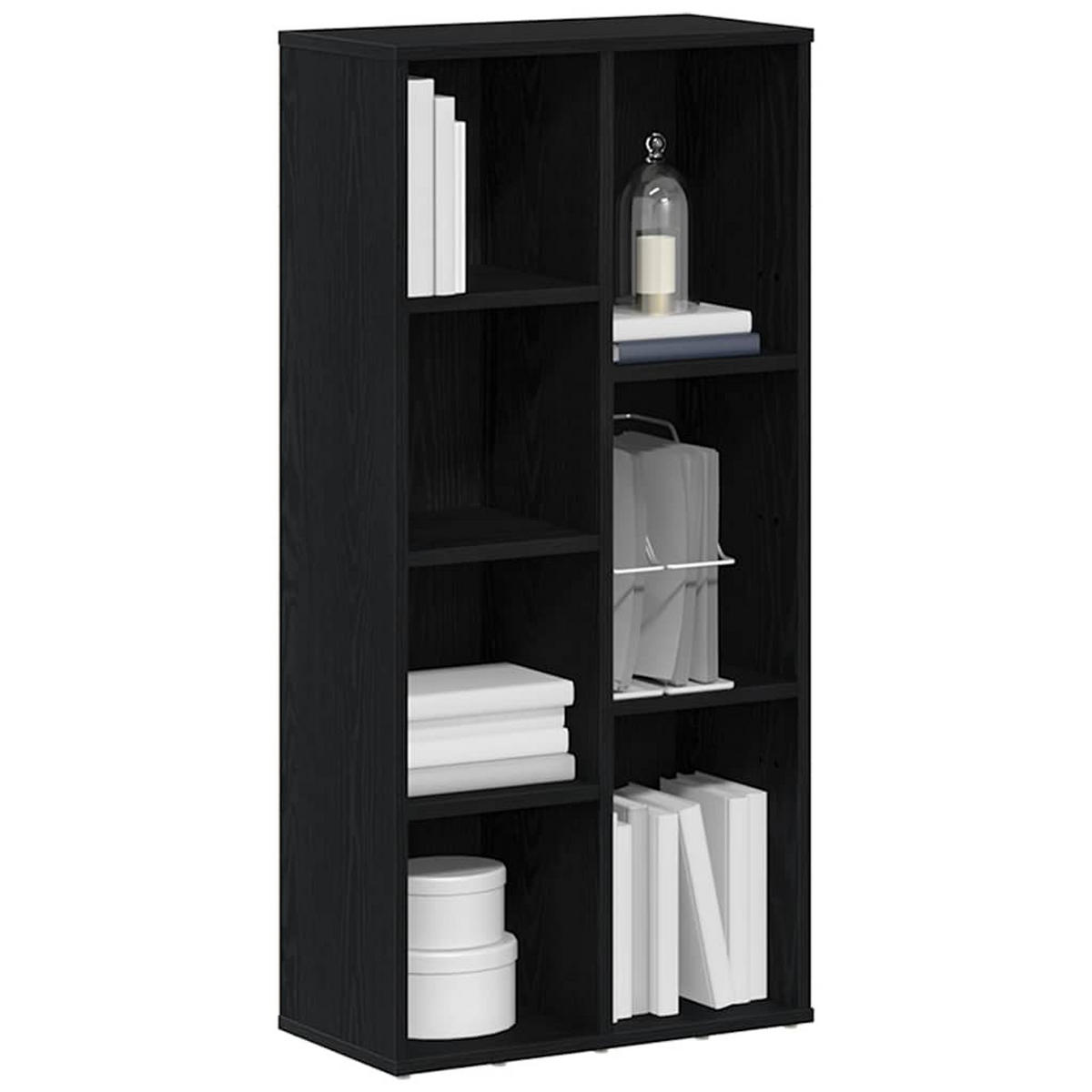 BÜCHERREGAL Schwarz Eichen-Optik 50/25/104 Cm Holzwerkstoff - Schwarz, Holzwerkstoff (25/104/50cm) - vidaXL
