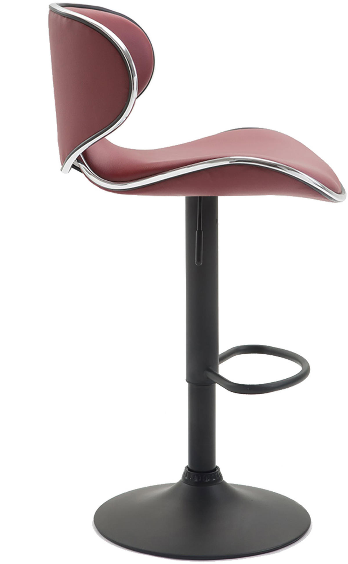 BARHOCKER 2er Set Las-Mallorcas Kunstleder schwarz bordeauxrot - Bordeaux/Schwarz, Kunststoff/Metall (46/108/49cm) - TPFLiving