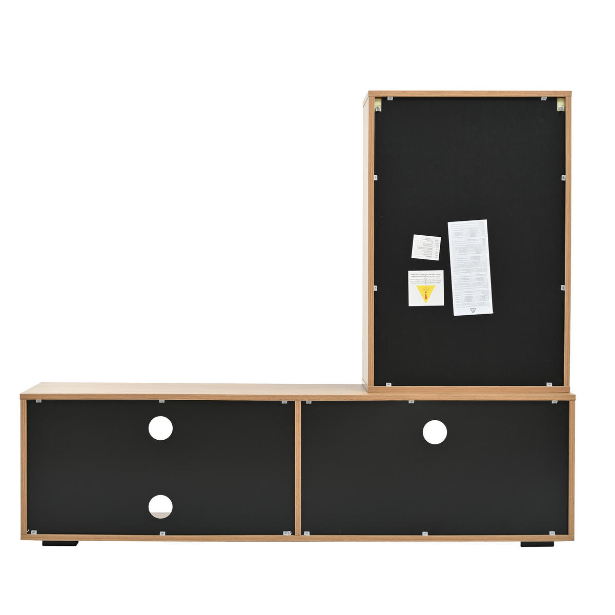 WOHNWAND DE-40357 3-teilig mit Wandregal Holzfarbe - Eichefarben, Holzwerkstoff (140/39/35cm) - ComfortXL