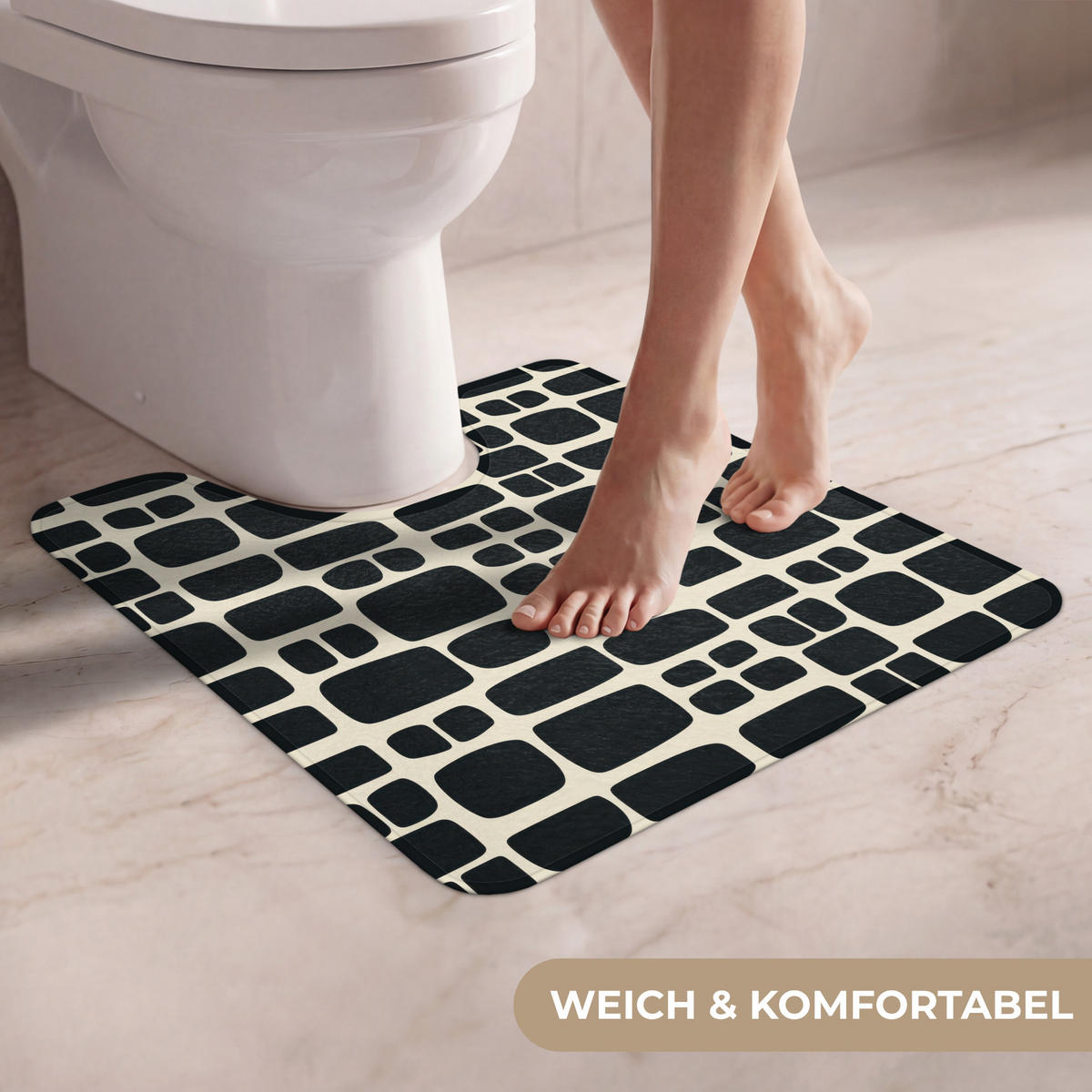 WC PŘEDLOŽKA Moderní - organické - černé 55x60 cm - antracitová, textil/plast (55/1cm) - OnlyWow