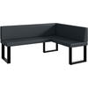 ECKBANK TONI_U - Dunkelgrau, Leder (128/168cm) - Meblini