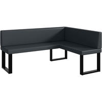 ECKBANK TONI_U - Dunkelgrau, Leder (128/168cm) - Meblini