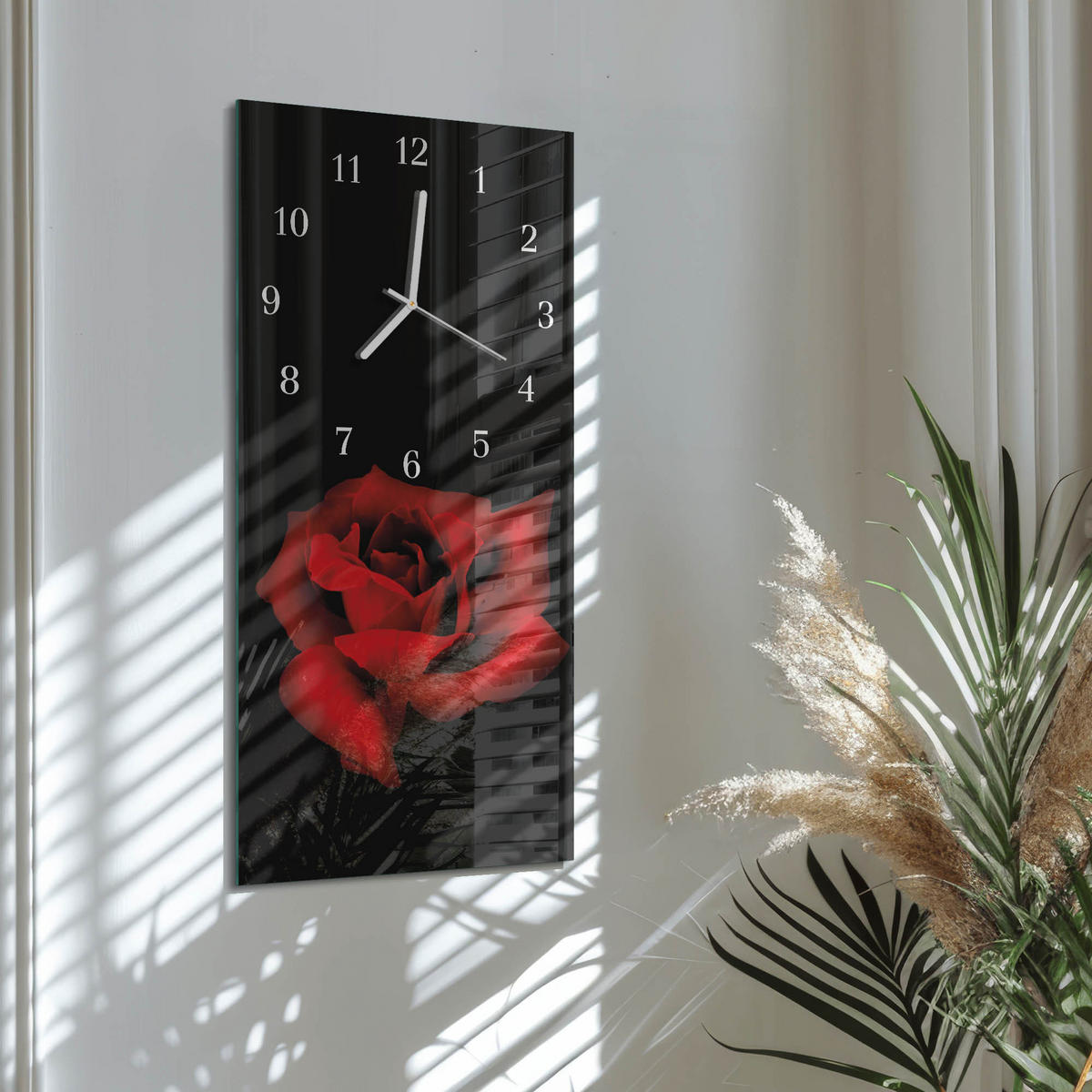 WANDUHR 30x60 cm - London Bridge Sepia - Rot, Glas (30/60/0.4cm) - TULUP