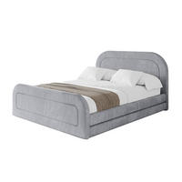 POLSTERBETT mit Bettkasten, Fußteil und Lattenrost, Boxbett mit Matratze H3/H4 - LERIS-Z 120x200 Hellgrau - Hellgrau, Holzwerkstoff/Textil (120/200cm) - ALTDECOR