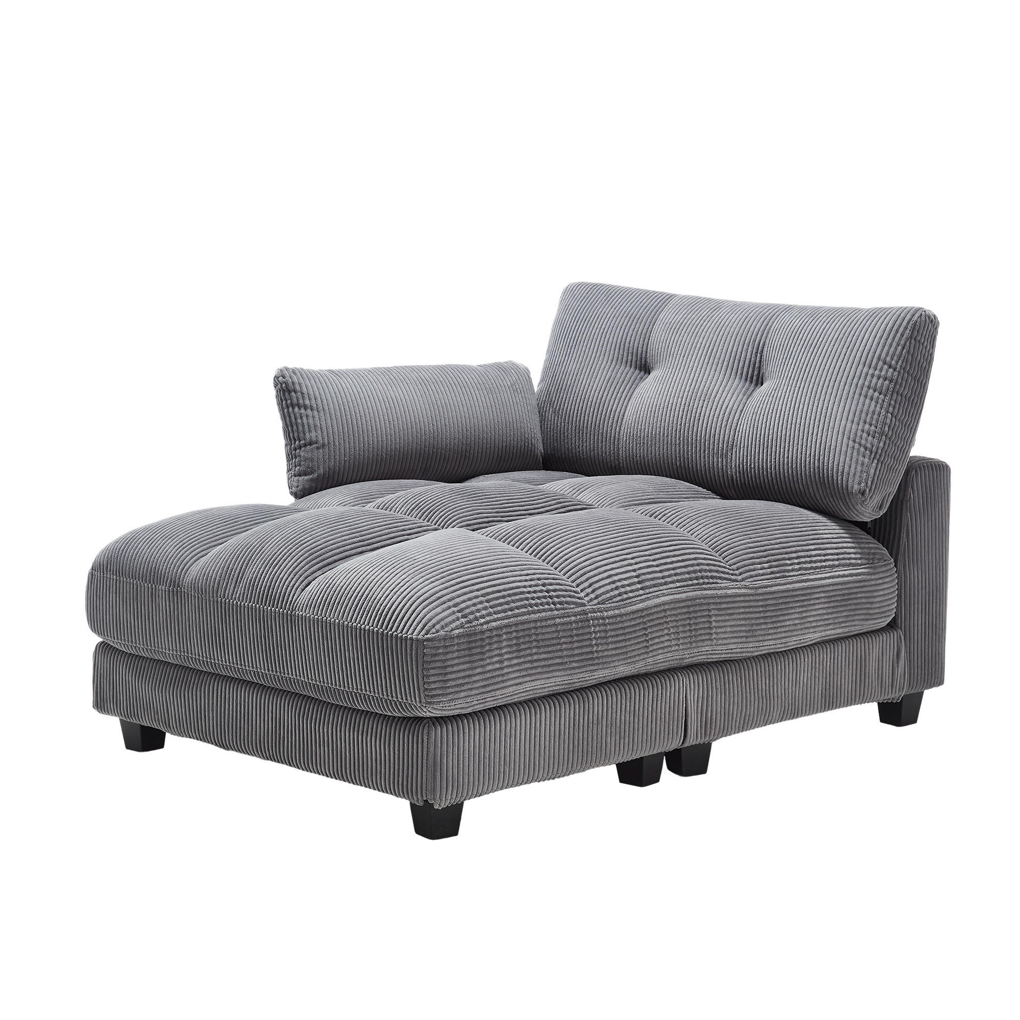 CHAISELONGUE Polsterliege,Ottomane,Sofa,Cordstoff,Grau - Grau, Textil (112/81/140cm) - LVHOM