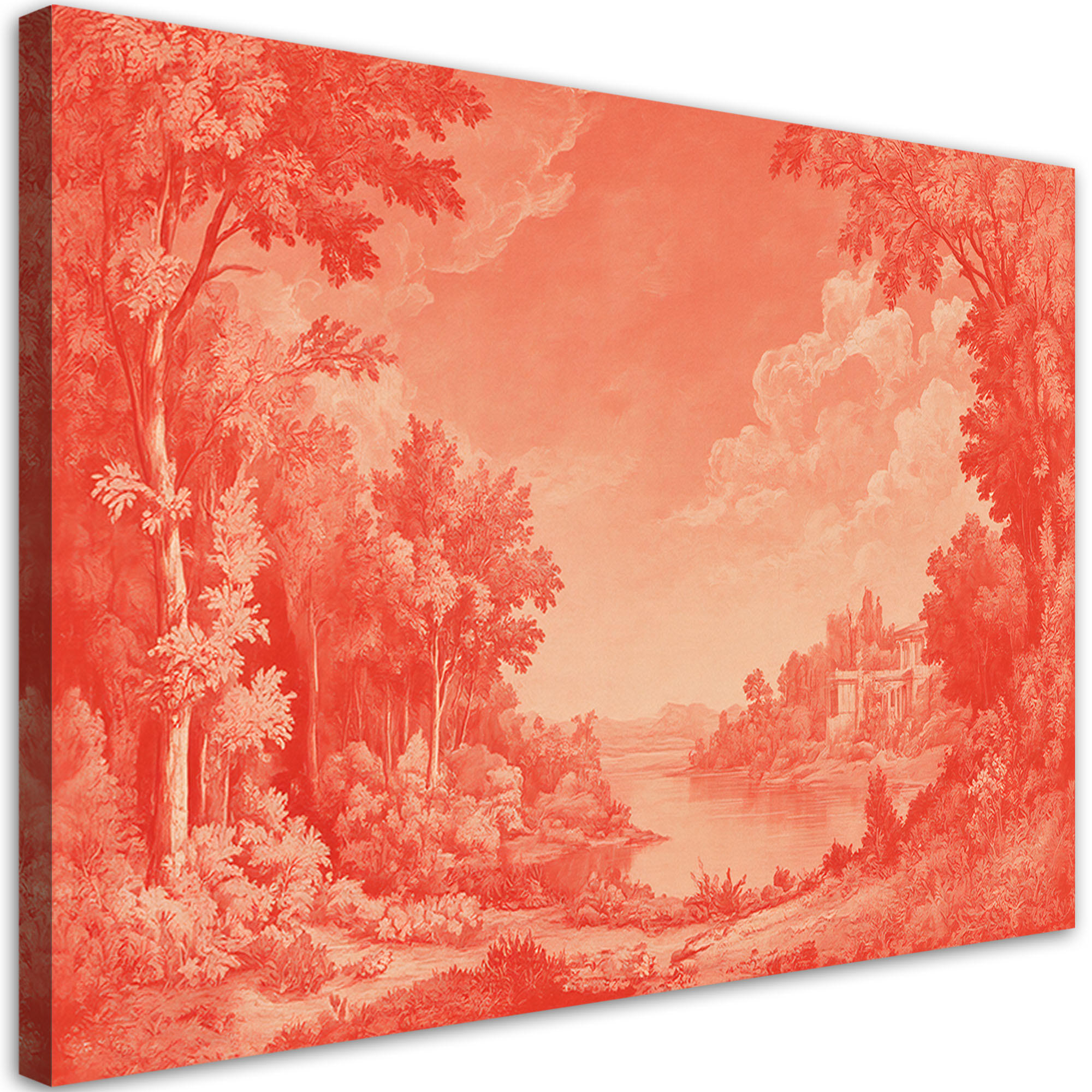WANDBILD rote landschaft natur - Rot, Textil (60/40cm) - Feeby