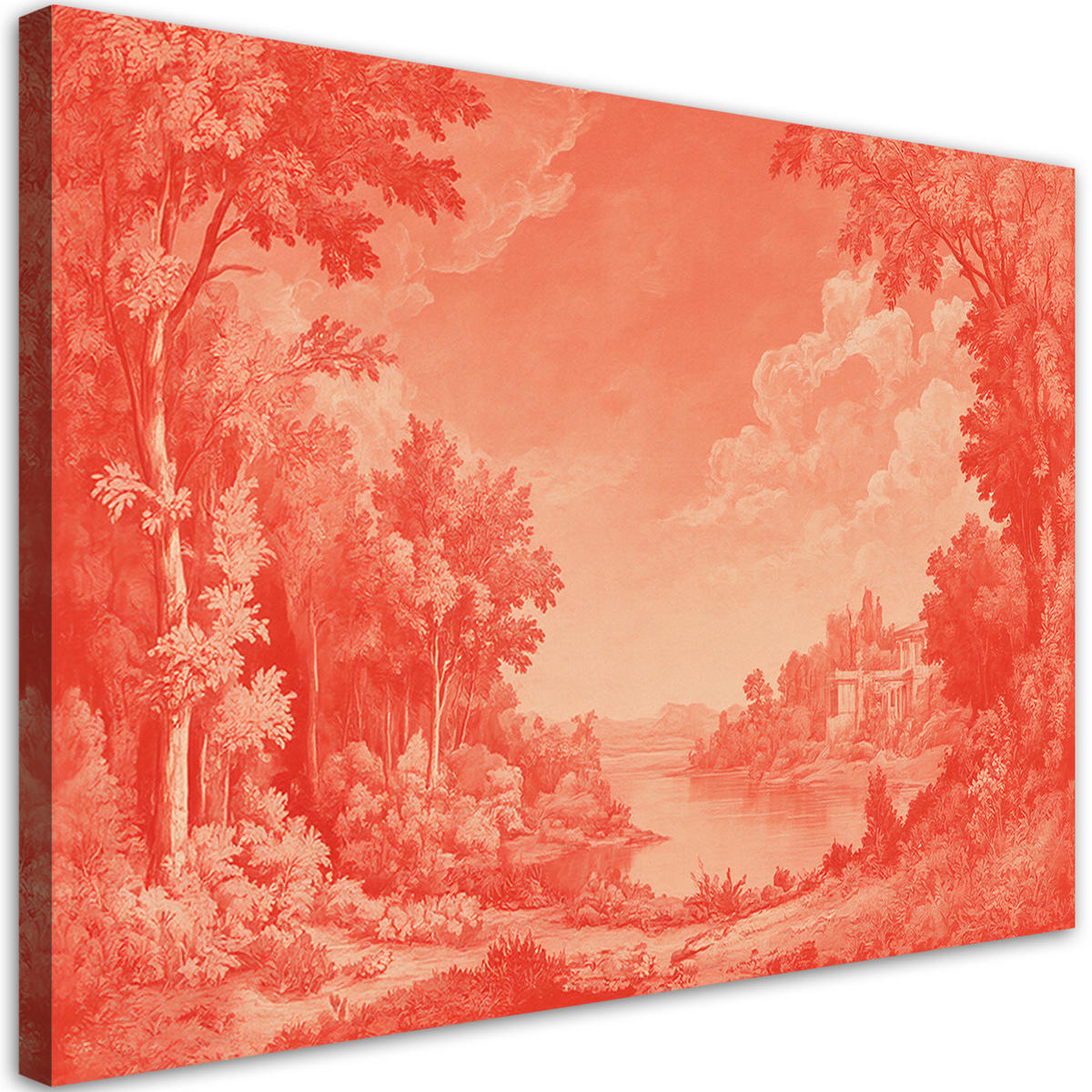 WANDBILD rote landschaft natur - Rot, Textil (60/40cm) - Feeby