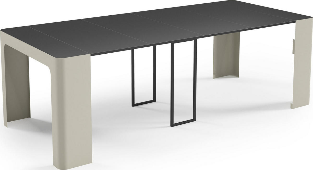 KONSOLENTISCH Envaris rechteckiger ausziehbarer, Schwarz 50-300/110/78 cm - Kaschmir/Schwarz, Holzwerkstoff/Metall (50/110/78cm) - WFL GROUP