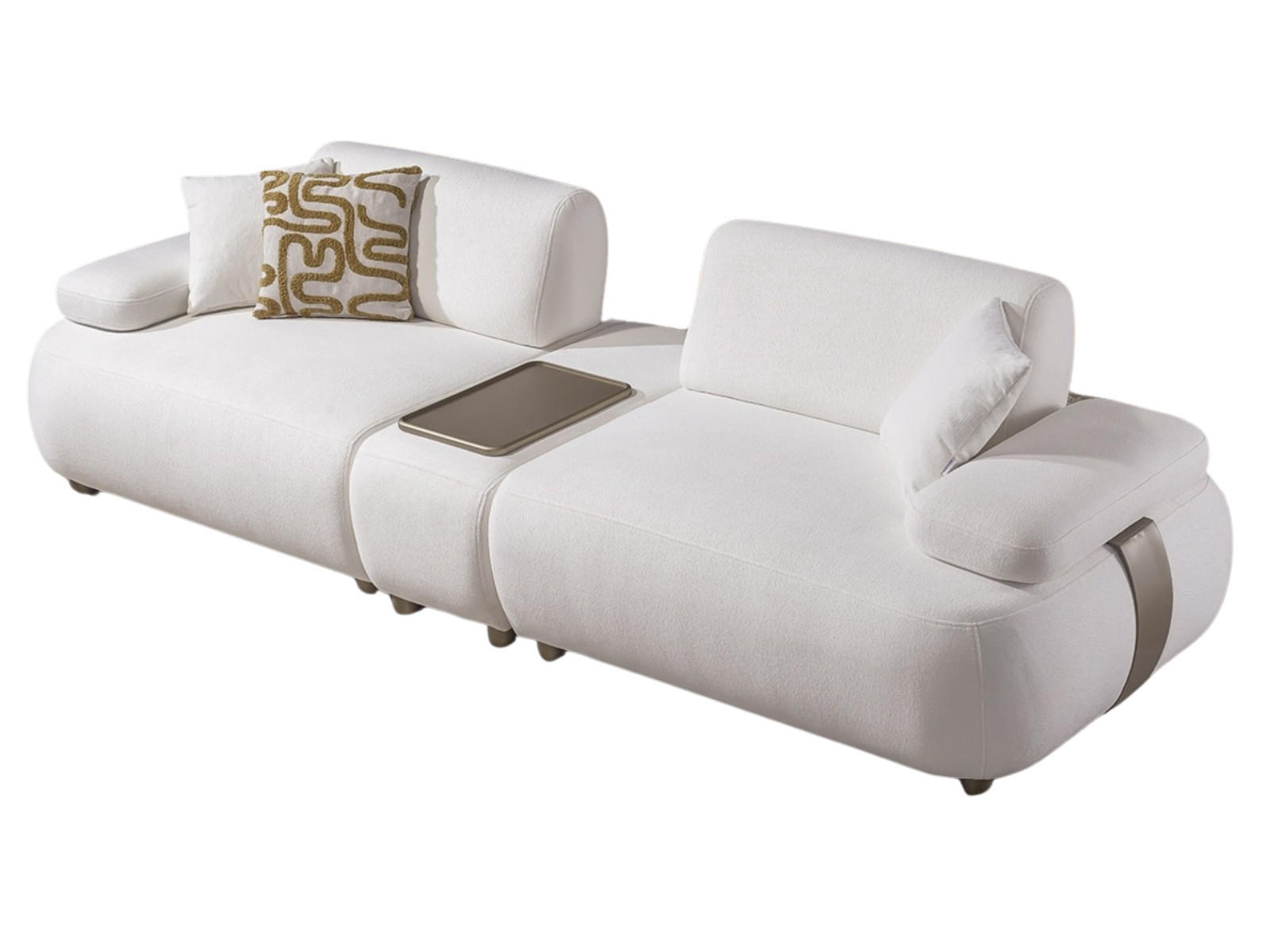 SOFA Chelsea 4-Sitzer Webstoff Creme - Beige, Holz/Textil (270/79/110cm) - Villa Möbel