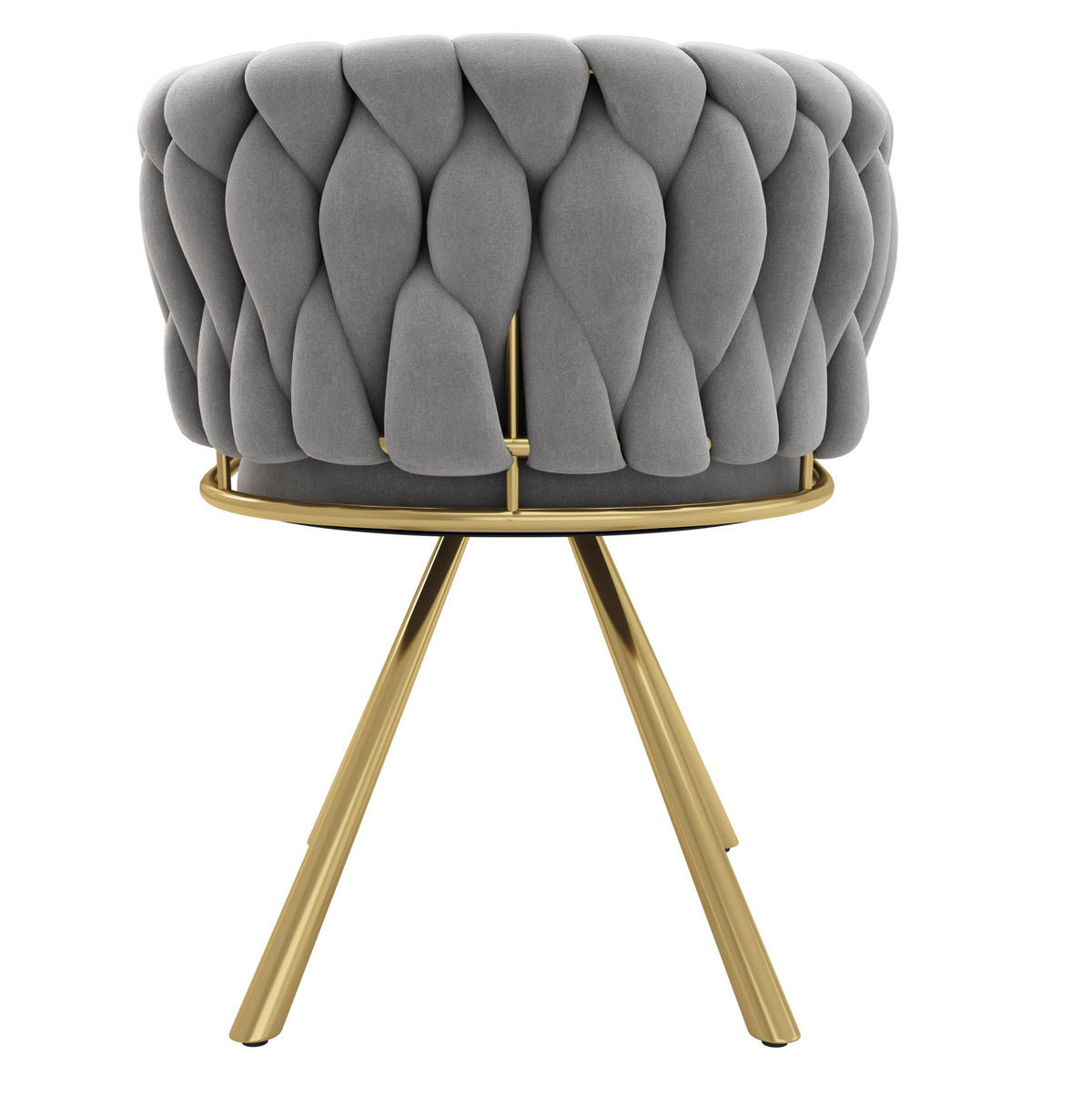 ESSZIMMERSTUHL 6er-Set 360° drehbar Samt Grau-Gold - Grau, Metall (54/72/59.2cm) - Meubliv