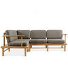 LOUNGESOFA ATREDA links - Grau, Holz/Textil (230/74/160cm) - KONSIMO®