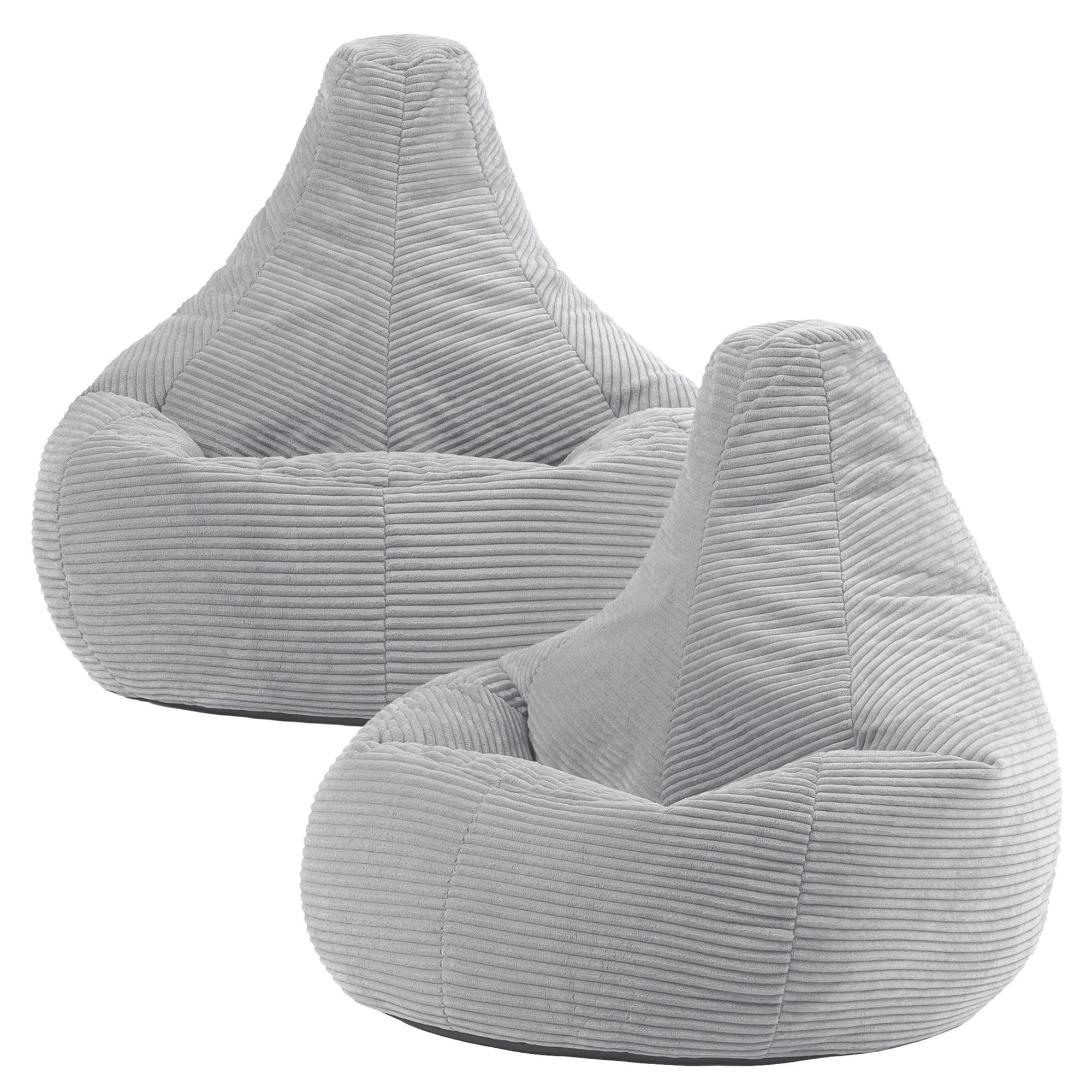 SITZSACK Sessel aus Cord 2-tlg. - Grau, Kunststoff (82/76/82cm) - icon