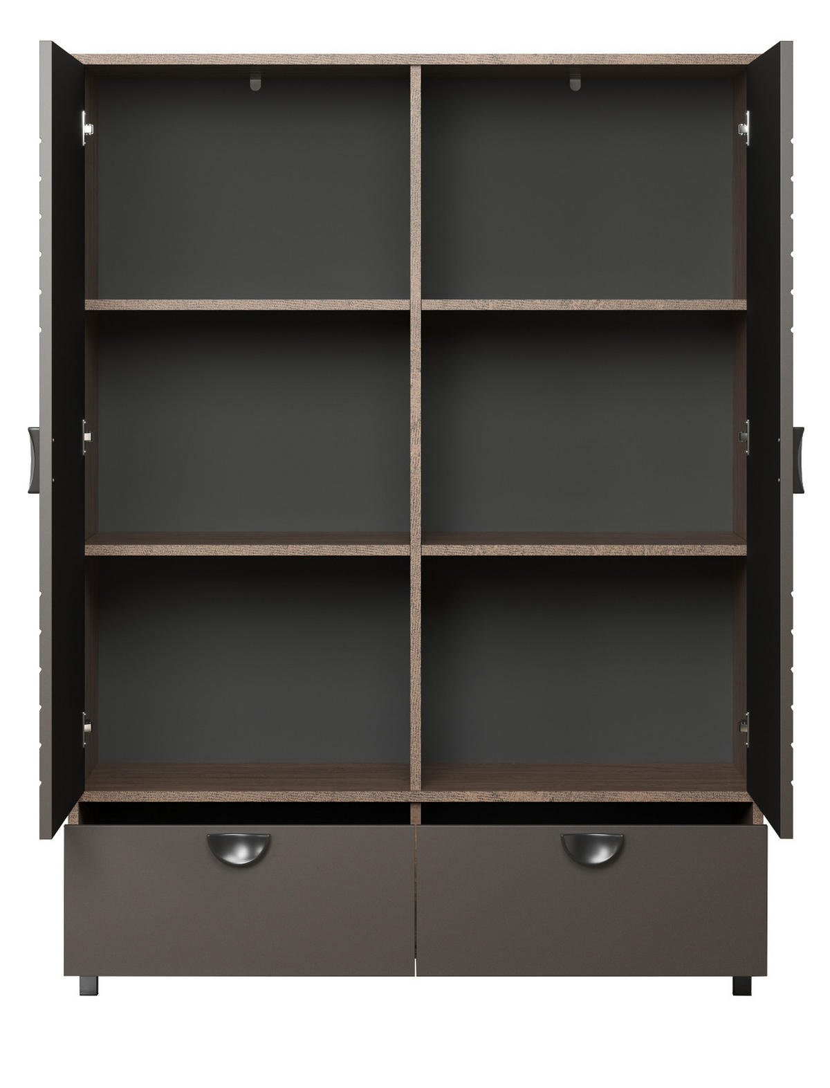 HIGHBOARD Bronze und Rostoptik 120 x 163 cm, Kommode mit Soft-Close - Rostfarben/Schwarz, Holzwerkstoff/Metall (120/163/42cm) - Top.Furn