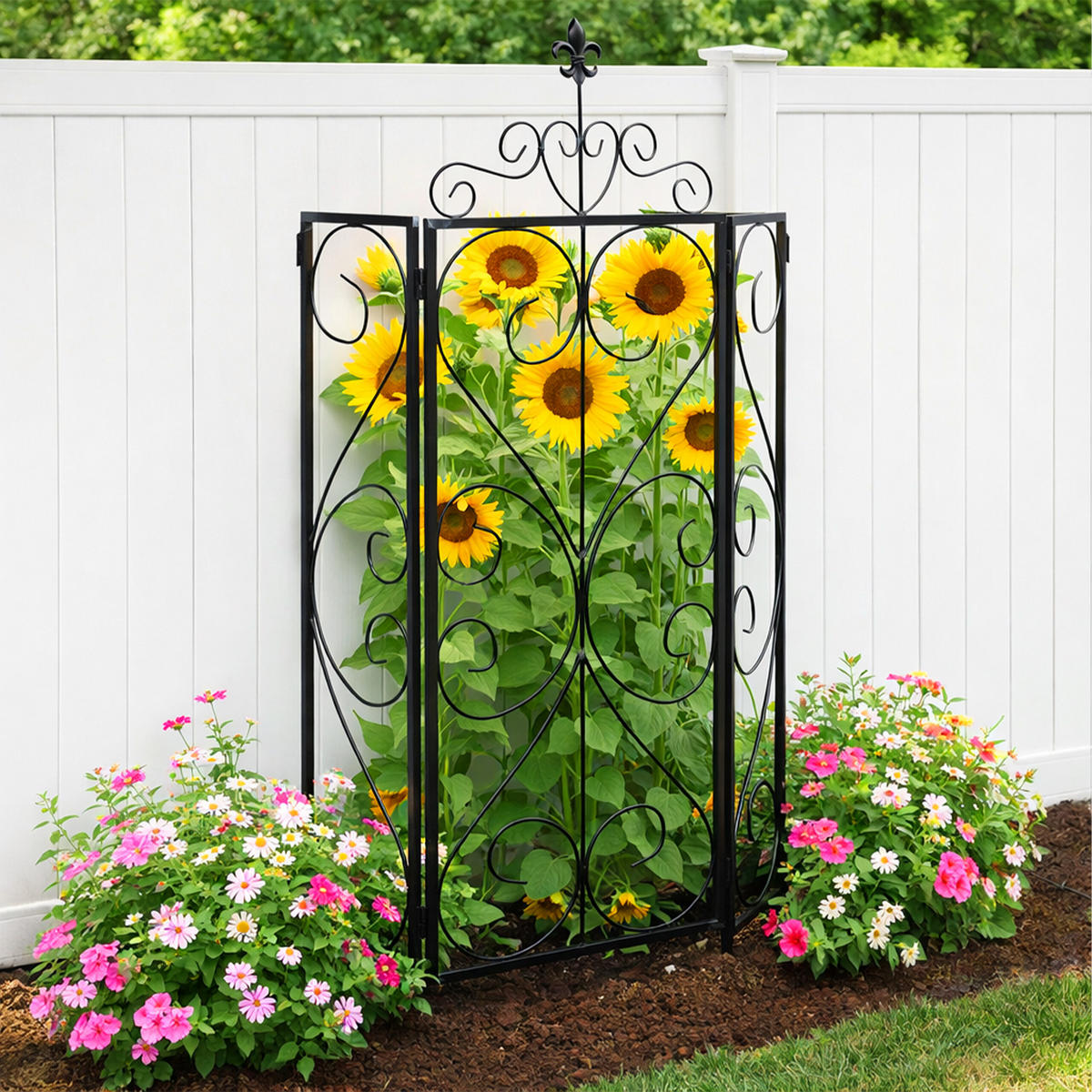 2XMRIEŽKA - čierna, kov (40/112/20cm) - Relaxdays