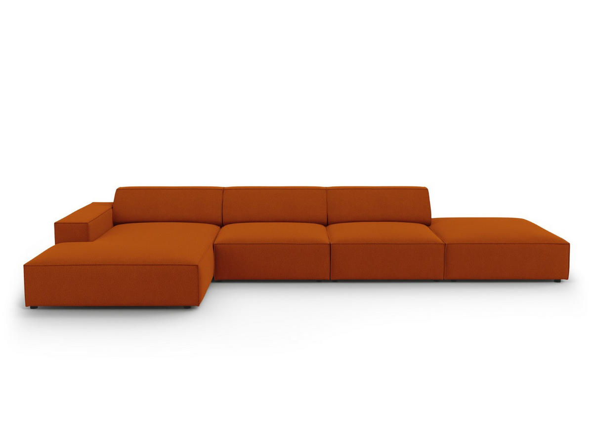 ECKSOFA links Jodie aus strukturiertem Stoff terrakotta 5 Sitzplätze - Terracotta, Textil (166/341cm) - Micadoni