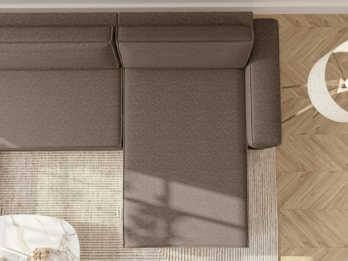 WOHNLANDSCHAFT Lummo U mit Schlaffunktion, Braun - Braun, Textil (386/70/185cm) - Fedve