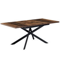 ESSTISCH LARS 120-160/80/76 cm Texas-Eiche - Schwarz/Braun, Holzwerkstoff/Metall (80/120/76cm) - B&D Home