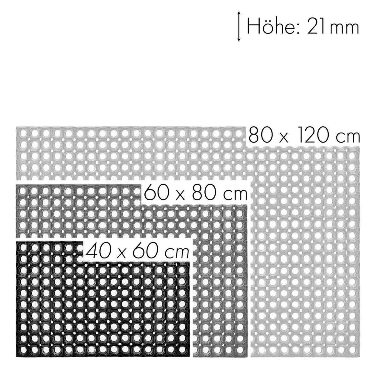 OUTDOOR-FUSSMATTE QUADRO 2ER SET - Schwarz, Textil (40/60cm) - Astra