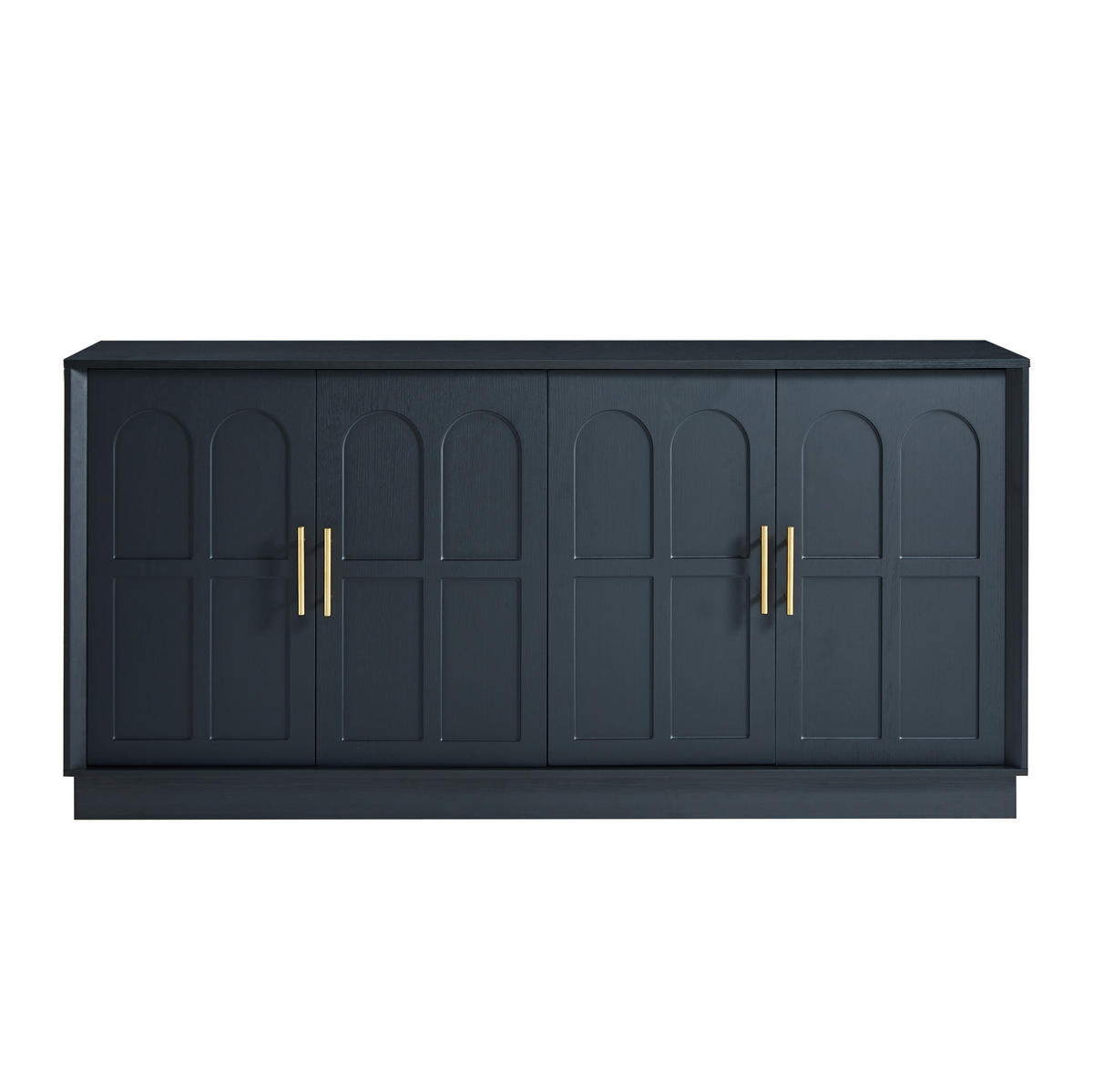 SIDEBOARD 169/40/80 cm schwarz aus MDF mit Stauraum und verstellbaren Einlegeböden - Schwarz, Holzwerkstoff (169/80/40cm) - OKWISH