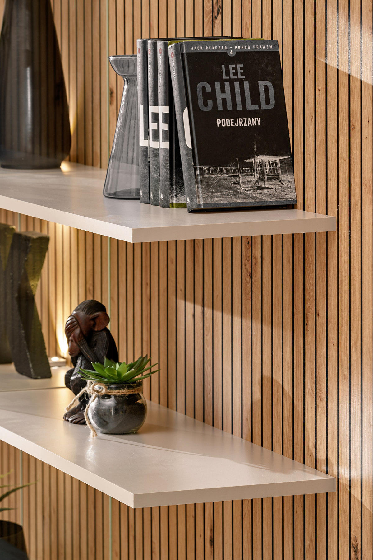 WOHNWAND Sand matt, Eiche Artisan 280 cm, Schrankwand hängend inklusive LED Beleuchtung - Sandfarben/Schwarz, Holzwerkstoff/Metall (280/180/45cm) - Furn.Design