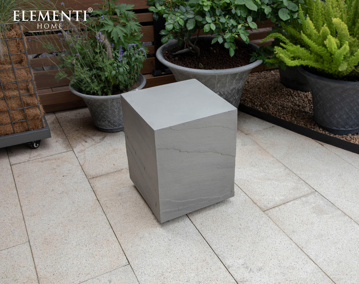 BEISTELLTISCH COLORADO aus GF-Beton, Wetterbeständig, 35x35x46 cm - Grau, Naturmaterialien (35/35/46cm) - Elementi