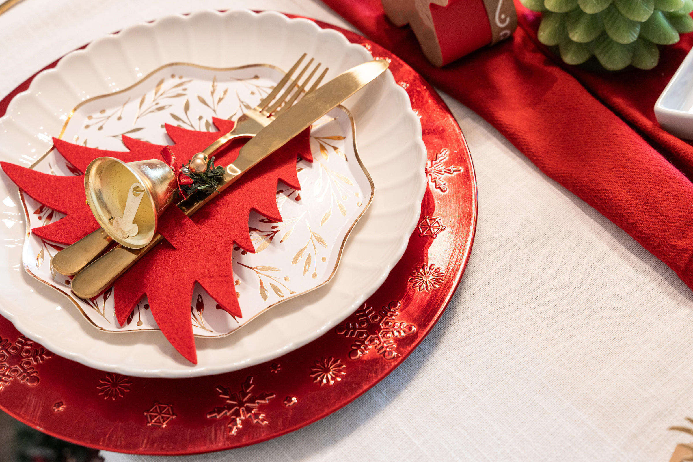 UNTERTELLER Weihnachten Ø 33 cm - Rot, Kunststoff (33cm) - Atmosphera Createur d´interieur