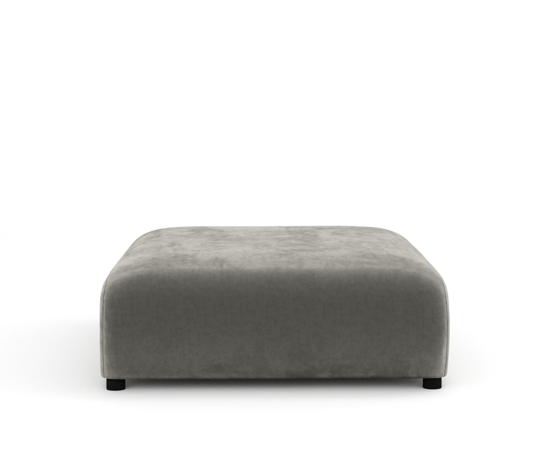 POUF L Zanzibar Grau Samtstoff - Schwarz/Grau, Holz/Holzwerkstoff (110/37/110cm) - Maison de Reve