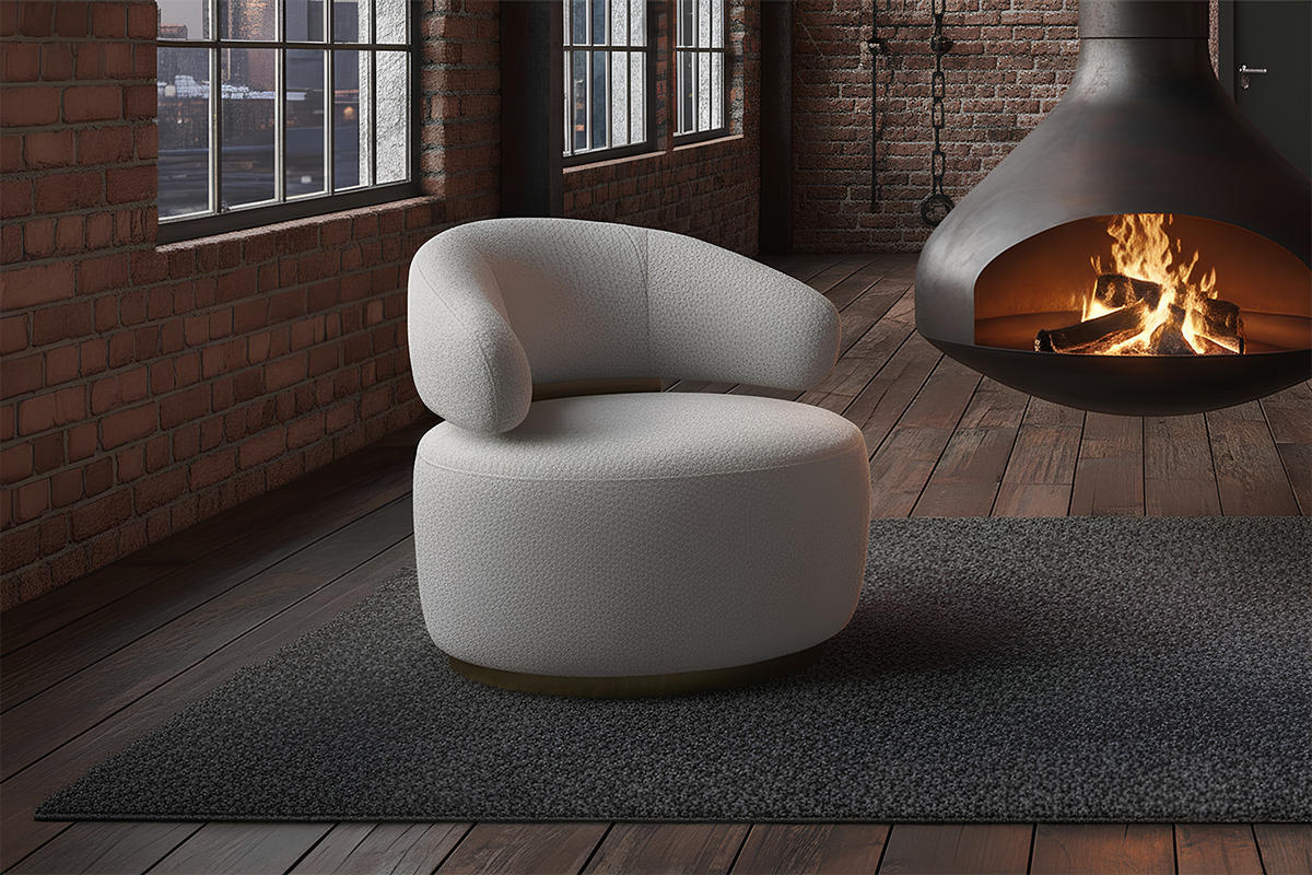 DREHSESSEL FARA Grau Microfaser Drehbar (360°) - Goldfarben/Grau, Textil/Metall (74/75/76cm) - KAWOLA