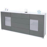 SIDEBOARD Grömitz Graphit Seidenmatt - Graphitfarben, Holzwerkstoff (166.5/75.5/35cm) - Vladon