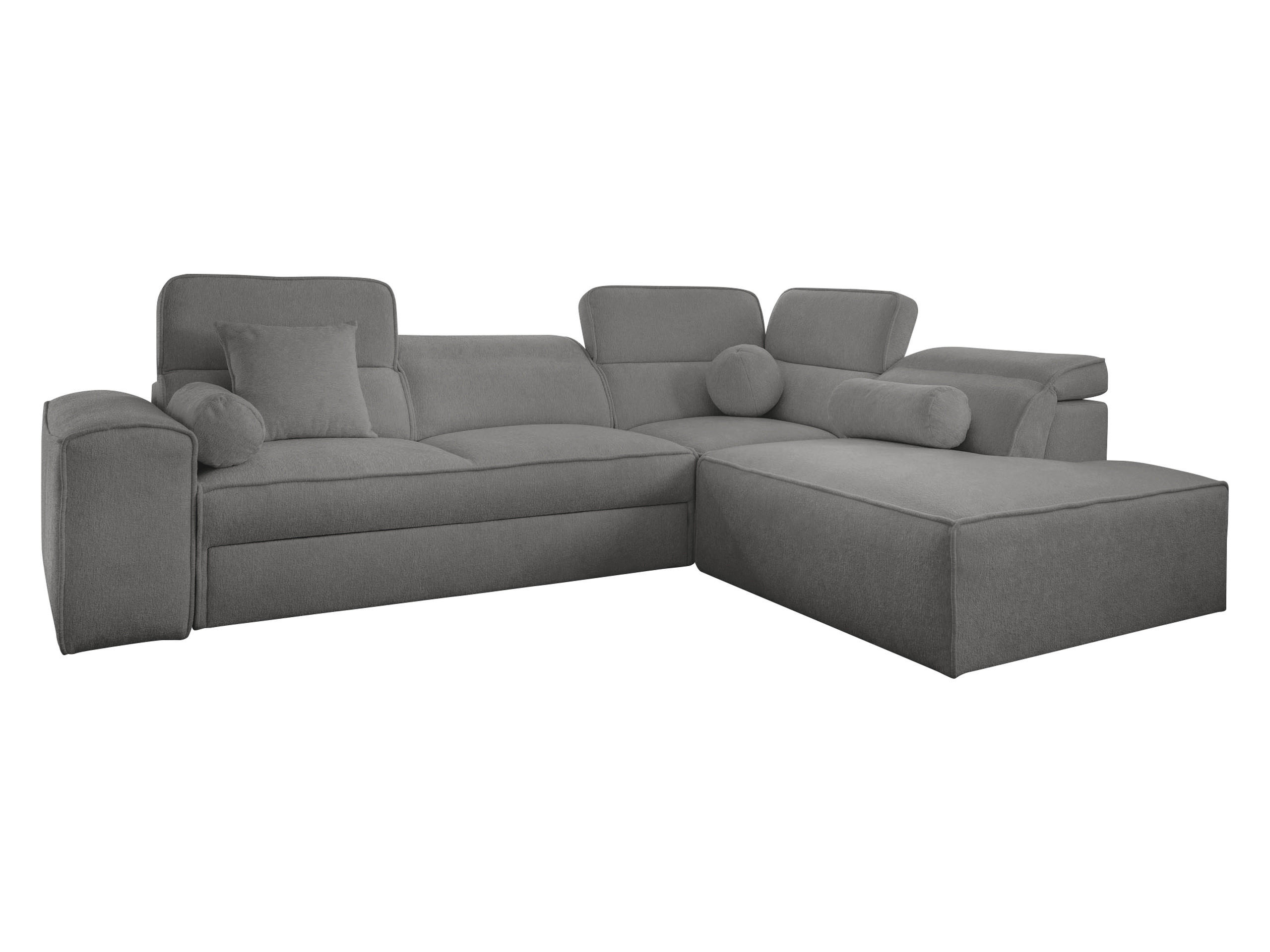 ECKSCHLAFSOFA Vito VII, Seite: Rechts - Dunkelgrau, Holz/Textil (276/214cm) - MIRJAN24