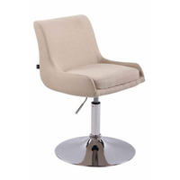 DREHSTUHL Stoff creme - Chromfarben/Creme, Textil/Metall (43/71/50cm) - CLP