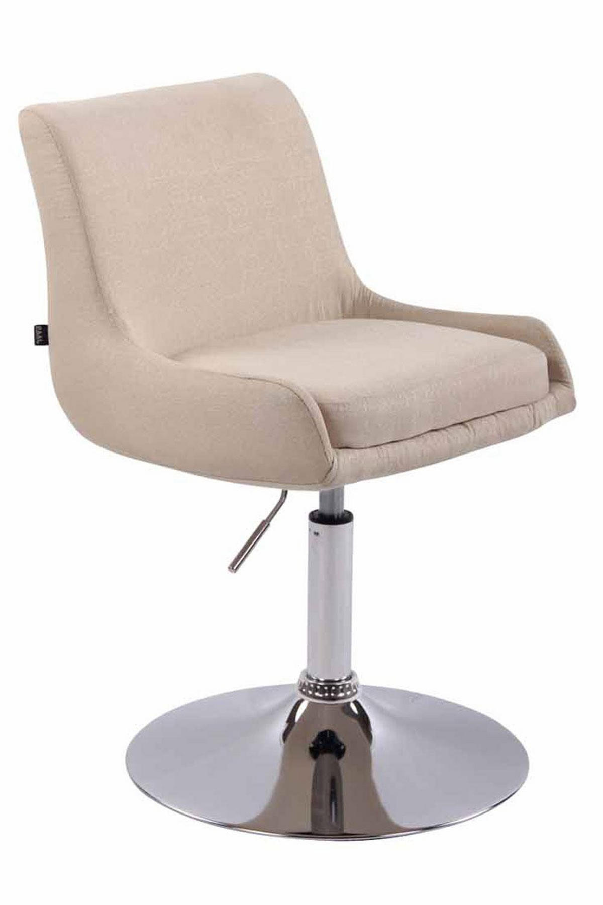 DREHSTUHL Stoff creme - Chromfarben/Creme, Textil/Metall (43/71/50cm) - CLP