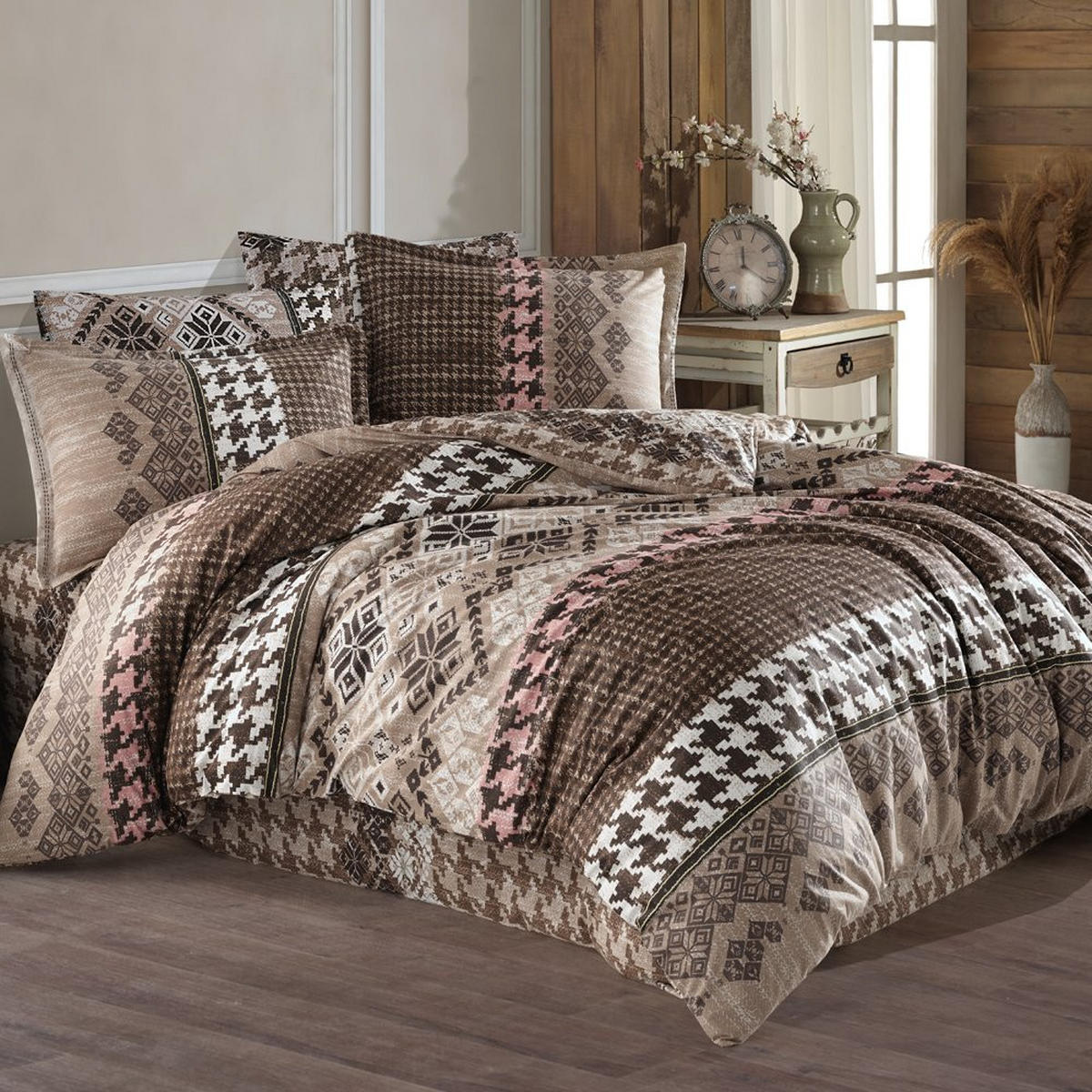 BETTWÄSCHE 5-teilig 200/200 cm ETNIK - Braun, Textil (200/200cm) - ROLFNERS