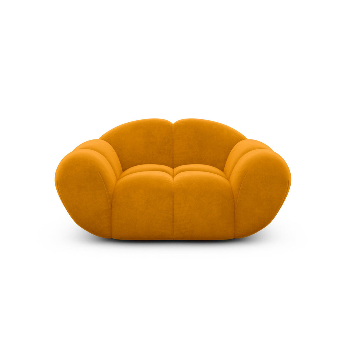 SESSEL Samtstoff Senf - Currygelb, Textil (135/70/93cm) - VAROYAL