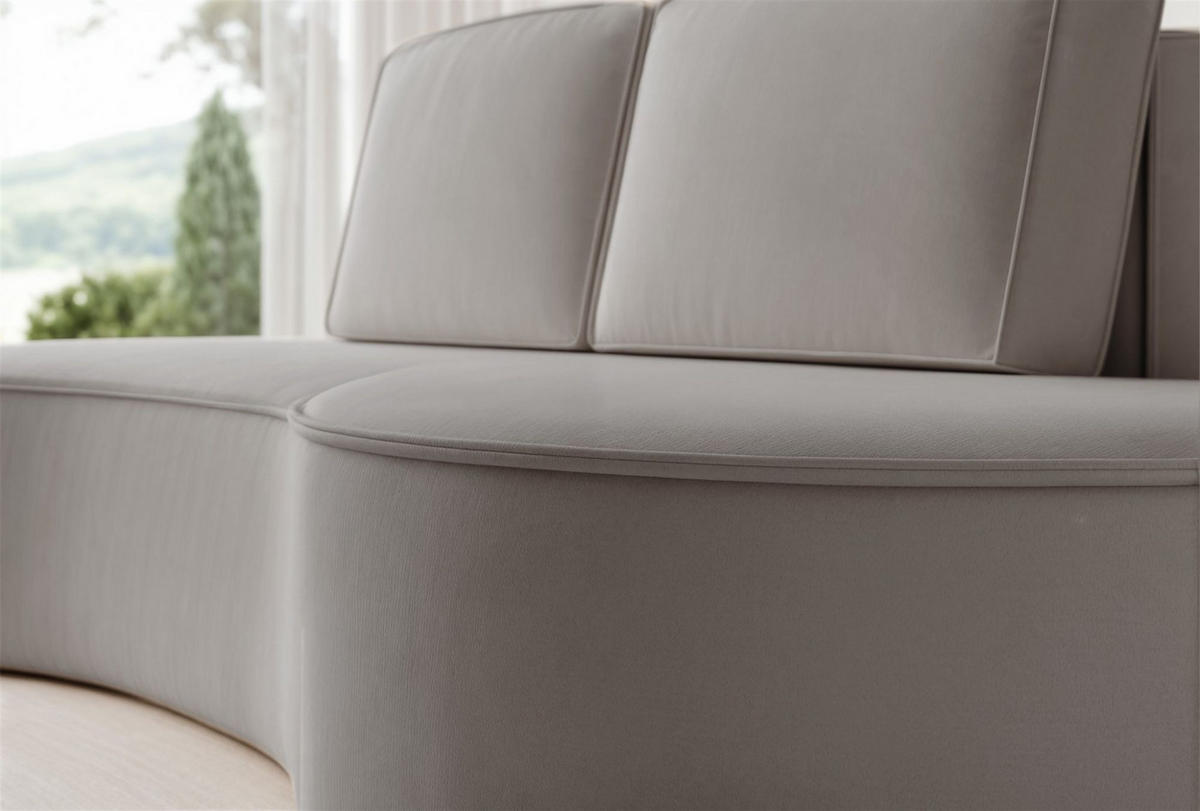 SOFA 3-sitzer Arlet In Stoff Riviera - Hellgrau, Holzwerkstoff/Textil (234/88/101cm) - Fun Möbel