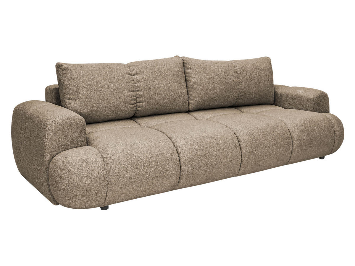 SCHLAFSOFA Mitto - Hellbraun/Schwarz, Holzwerkstoff/Kunststoff (250/85/117cm) - MIRJAN24