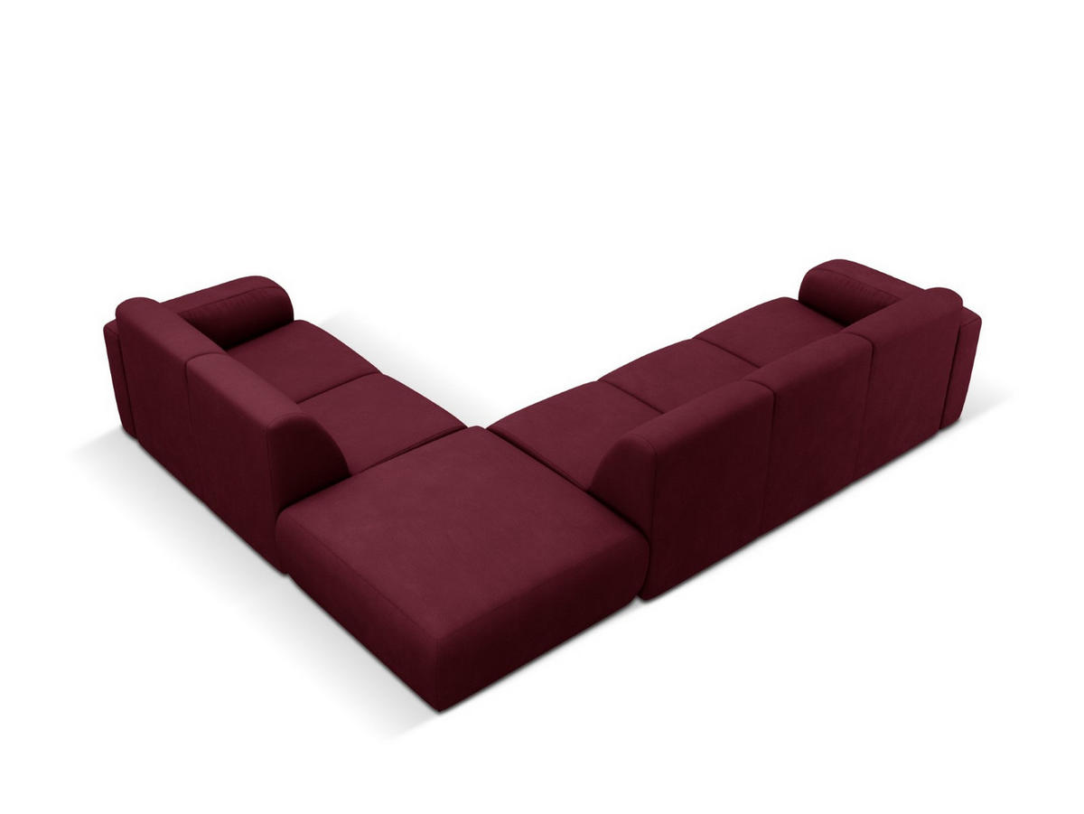 ECKSOFA rechts Molino aus strukturiertem Stoff burgundfarben 6 Sitzplätze - Bordeaux, Textil (250/315cm) - Micadoni