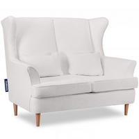 DOPPELSESSEL STRALIS Klassische Stil, weiß - Weiß, Textil (136/106/96cm) - KONSIMO®