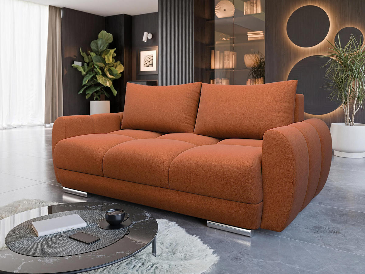 SOFA Logo 2 - Silberfarben/Braun, Holz/Kunststoff (186/89/97cm) - MIRJAN24