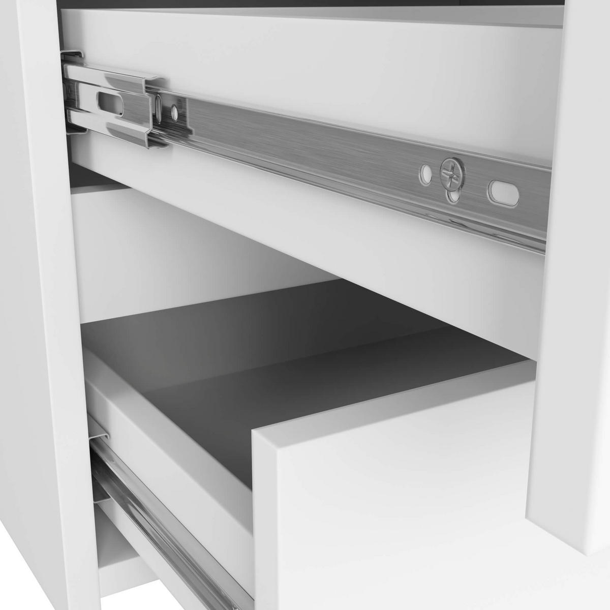 KOMMODE Weiß 35x100x57 cm - Weiß, Holzwerkstoff (100/57/35cm) - Akord