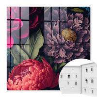 SCHLÜSSELBOX Weiß 30x30 cm – Türöffnung nach rechts - Blumen des Luxus - Lila, Metall (30/30/5cm) - TULUP